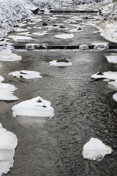 Rio frio no inverno — Fotografia de Stock