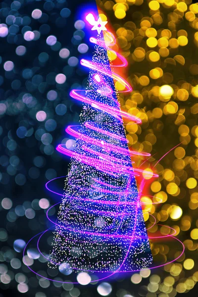 Árbol de Navidad de las luces —  Fotos de Stock