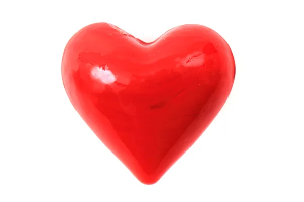 Красное сердце изолировано — стоковое фото