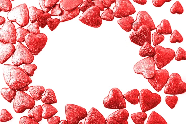 Red hearts background — Stock Photo, Image