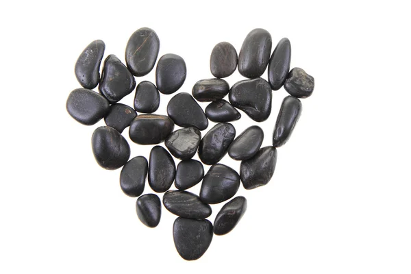 Corazón de piedras negras —  Fotos de Stock