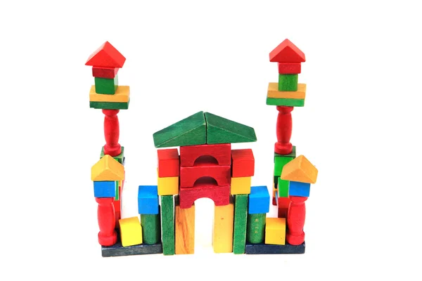 Замок из кирпича деревянного цвета — стоковое фото