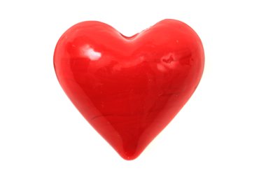 izole cam kırmızı kalp