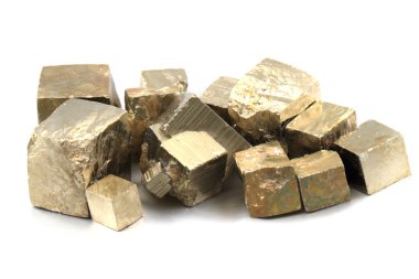 golden cubes (pyrite mineral) clipart