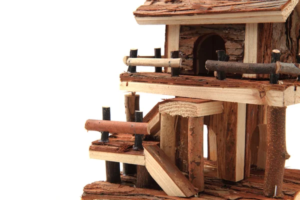 Természetes fából készült ház játék — Stock Fotó