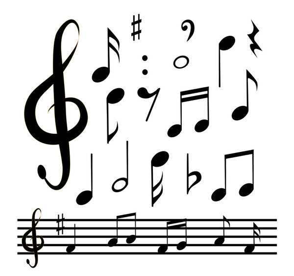 Vector icons set music note