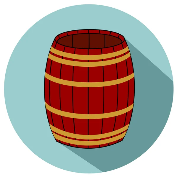 Icono de barril de madera — Vector de stock