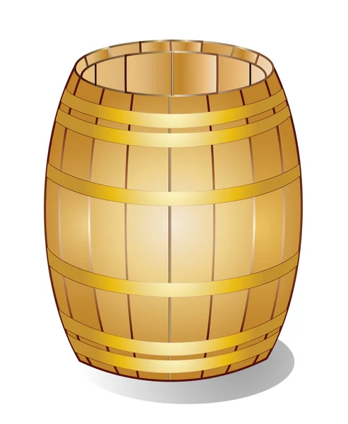 Wooden barrel gold — Stock Vector