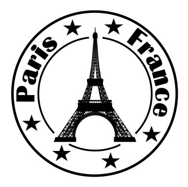 Eyfel Kulesi Tour Eiffel sembolü ve adı içinde belgili tanımlık damgalamak yazılı Paris