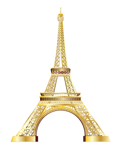 Eiffel tower gold — Stock Vector