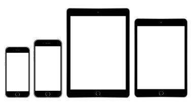 Vektör çizim modern telefon ve tablet