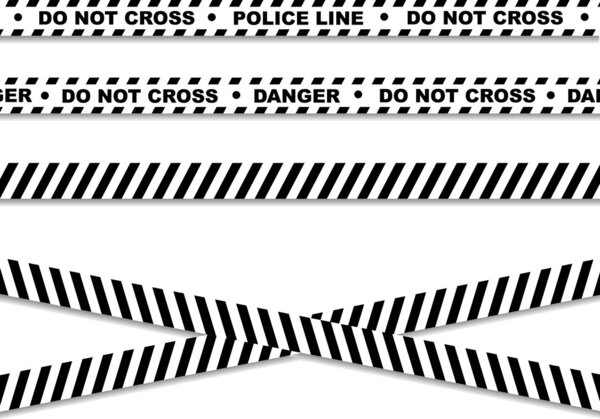 Police line and danger tapes