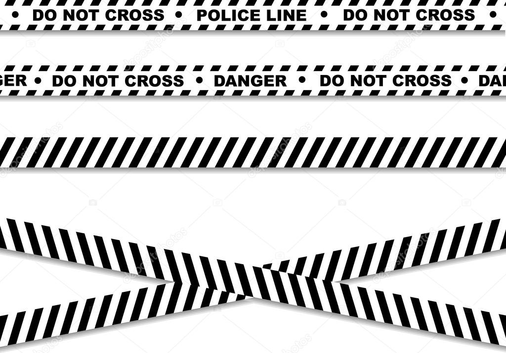 Police line and danger tapes
