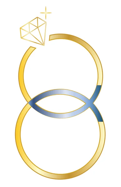 Anéis de casamento — Vetor de Stock