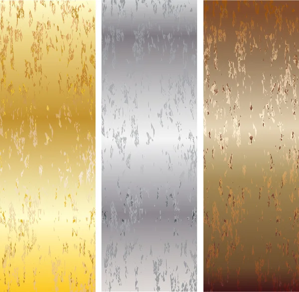 Алюминиевые, бронзовые и латунные текстуры — стоковый вектор