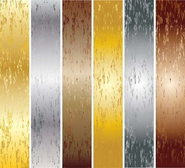 Textures cousues en aluminium, bronze et laiton — Image vectorielle