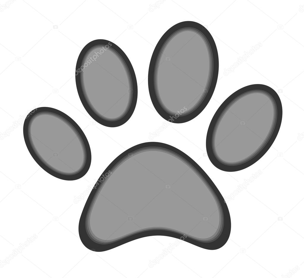 Cute dog or cat paw print
