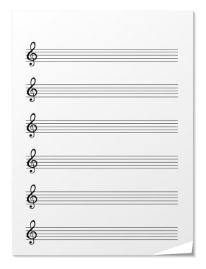 Not kağıdı müzik notaları için