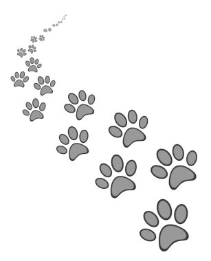 Cute dog or cat paw print clipart