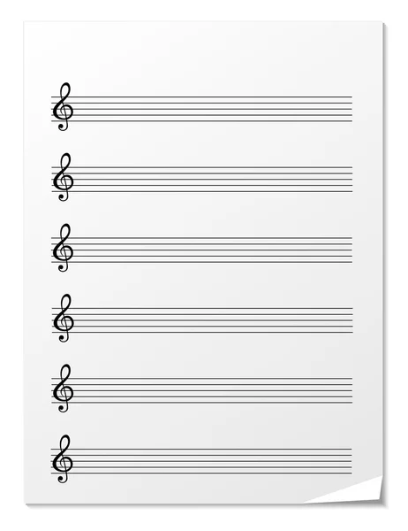 Papel de nota para notas musicais — Vetor de Stock