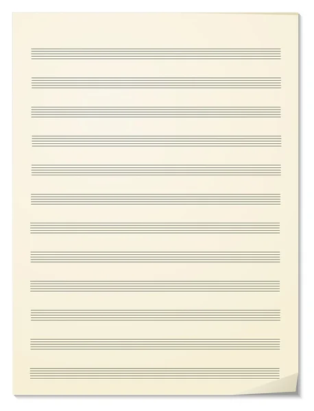 Papel para notas musicales — Vector de stock