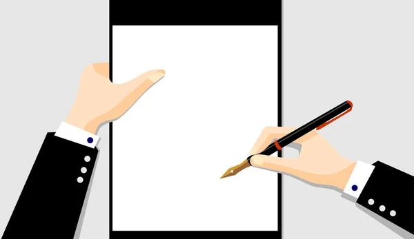 Σημειωματάριο και μολύβι στο χέρι — Διανυσματικό Αρχείο