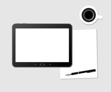 çalışma alanı boş dijital tablet ile