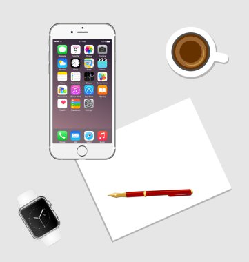 Çalışma alanı ile elma Iphone