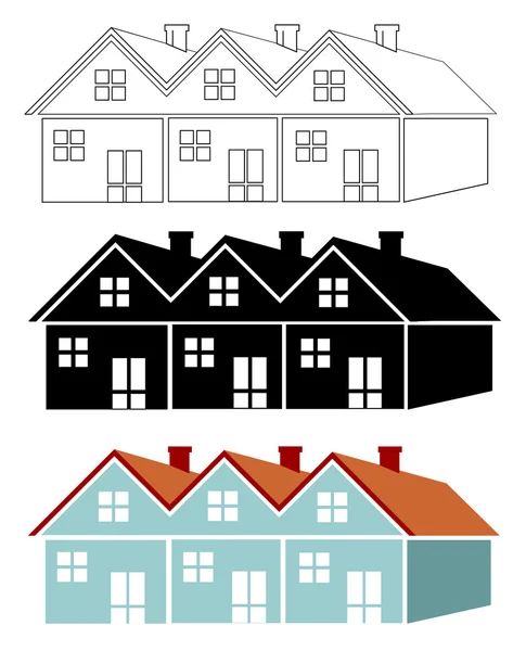 Group of houses — Stock Vector