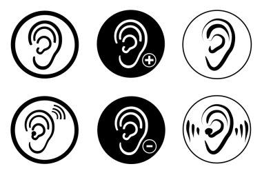 Ear hearing aid deaf problem clipart