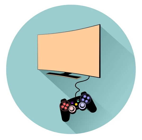 Console para jogo com ícone de TV — Vetor de Stock