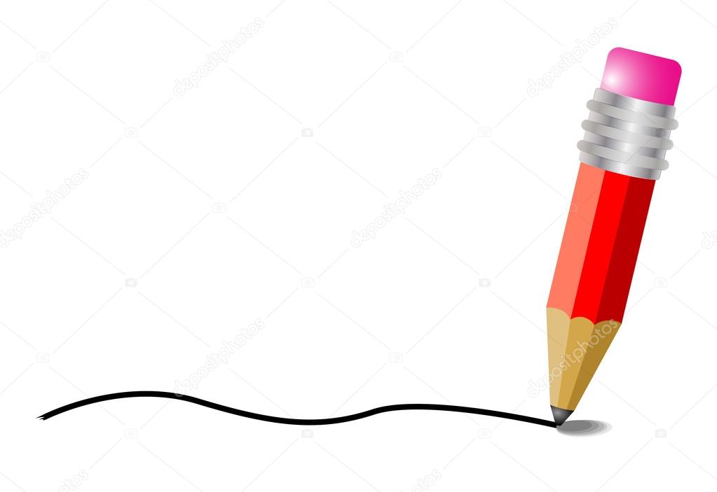 Pencil with writing stroke line vector eps 10