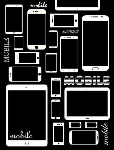 Téléphone portable et tablette — Image vectorielle