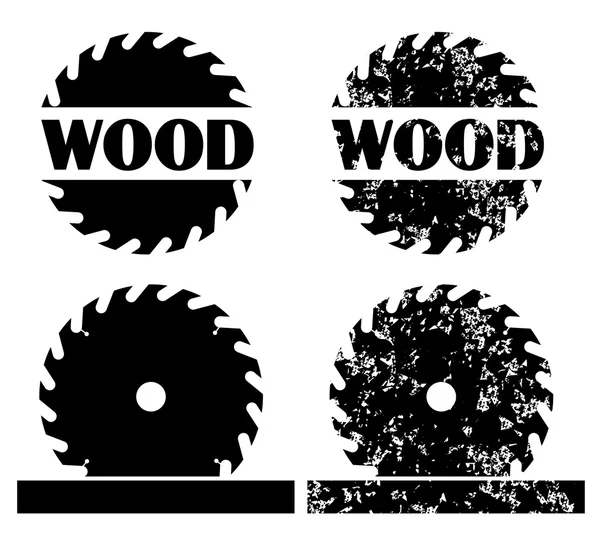 Zaagmachines hout logo — Stockvector