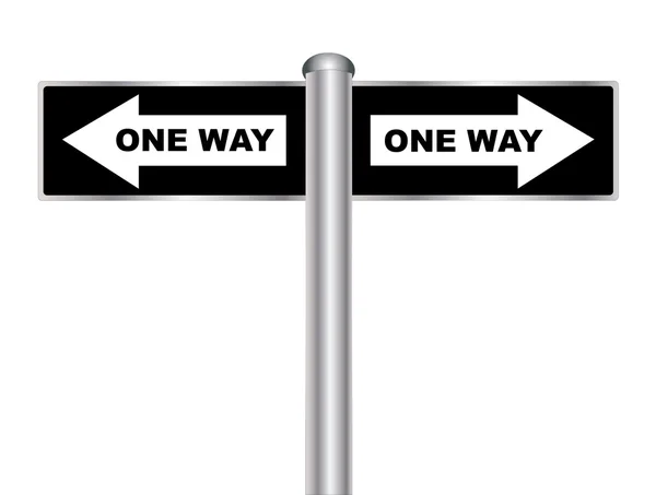 One Way Sign — Stock Vector