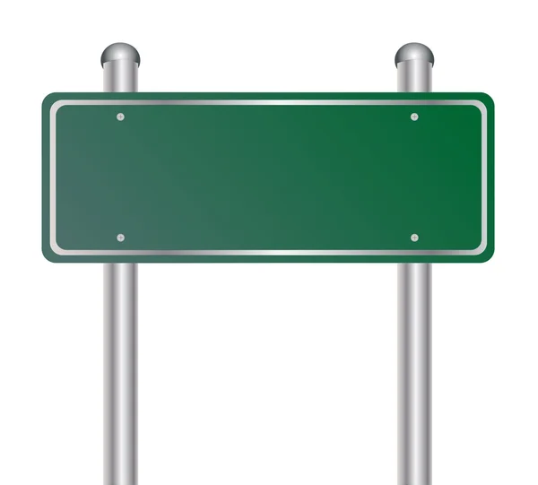 Blank green traffic road sign on white — Stock Vector