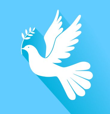 Zeytin dalı uzatan barış güvercini