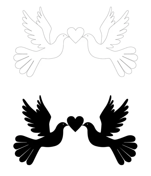 Pigeons d'amour — Image vectorielle