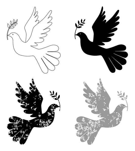 Peace dove with olive branch — Stock Vector