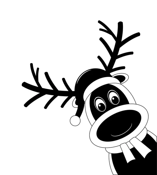 Reindeer santa claus hat — Stock Vector