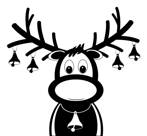 Rudolph reindeer with christmas bells — Stock Vector