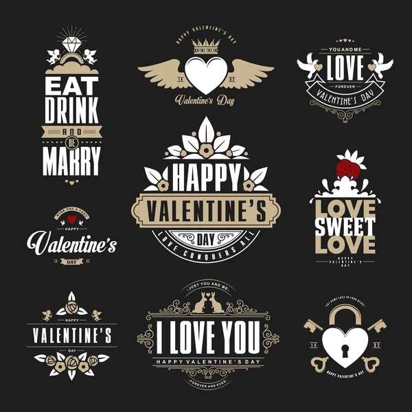 Set para el día de San Valentín — Vector de stock