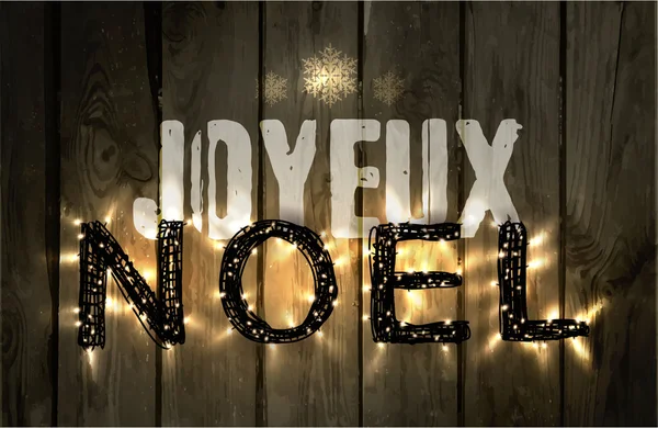 Parola di Natale NOEL fatto di luci — Vettoriale Stock