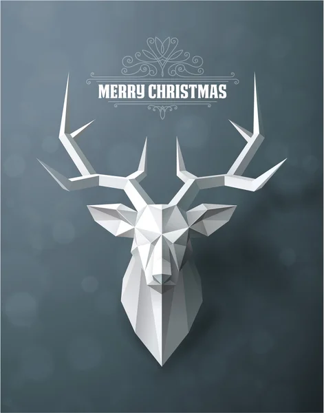 Christmas card with deer head — Stock Vector