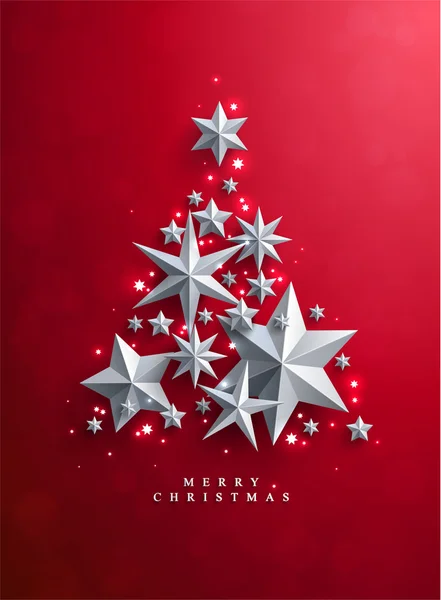 圣诞节树制成的纸星星 — 图库矢量图片
