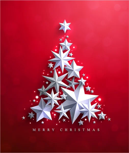 Karácsonyfa készült papír csillag Stock Illusztrációk