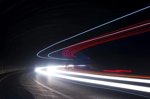 Abstract blue, red and white rays of light — Stock Photo, Image