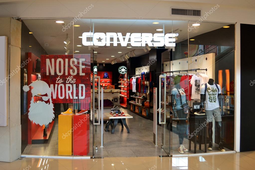DAVAO PHILIPPINES - FEBRUARY 02: Converse fashion wear in Gaisano Mall on February 2nd 2015. Converse is one of the most fashionable foot and casual wear for youth around the world.