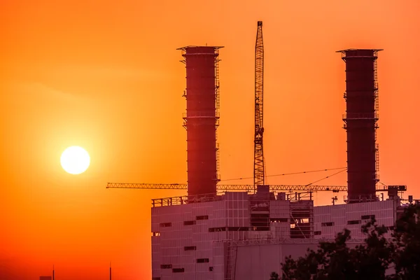 Thermal power plant in sunset — Stock Photo, Image