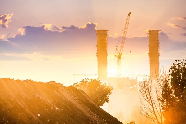 Thermal power plant on sunset — Stock Photo, Image